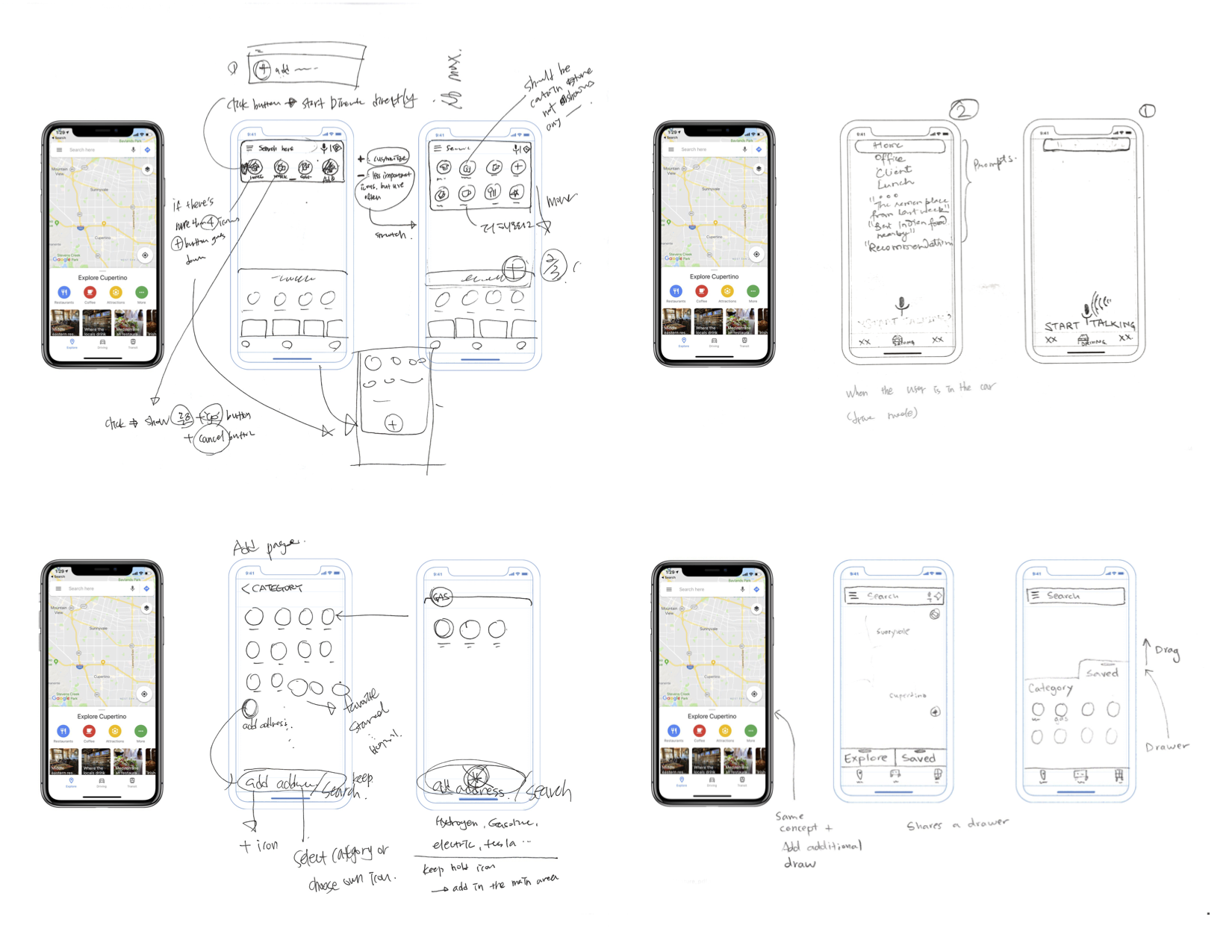 UI Design sketches